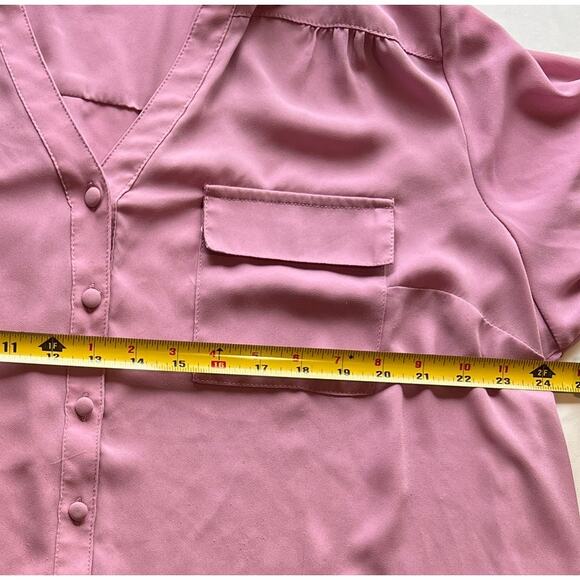 Torrid Flowy 3/4 Sleeve Pink/Lilac Blouse | Women's 2x | Torrid 2 - Picture 12 of 13